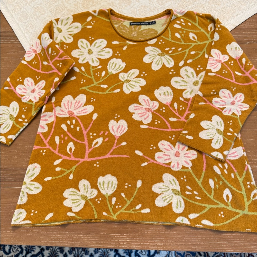 Gudrun Sjöden Organic Cotton Floral Sweater – Size S